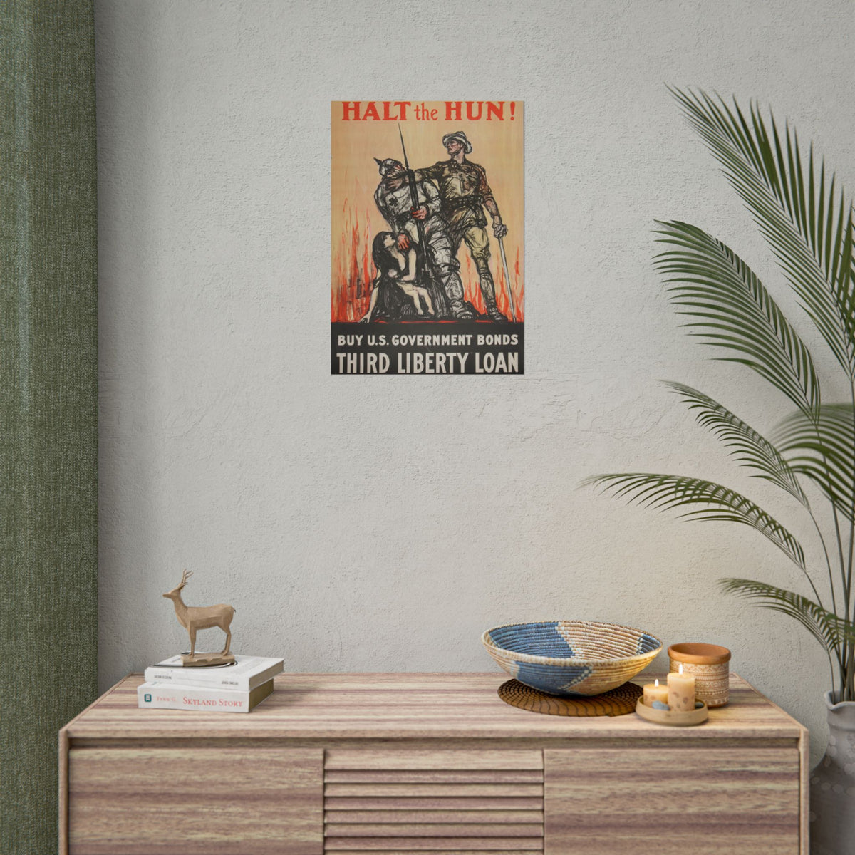 Rolled Poster — Vintage "Halt the Hun!" World War I Propaganda Print (Third Liberty Loan)