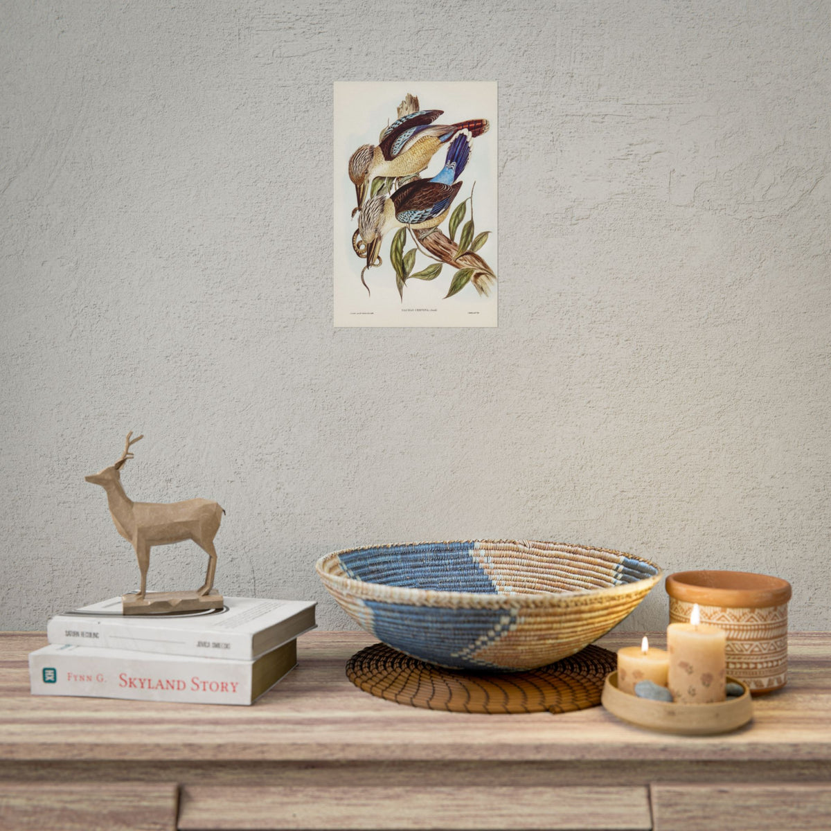 Vintage Botanical Bird Poster — Rolled Wall Art Print