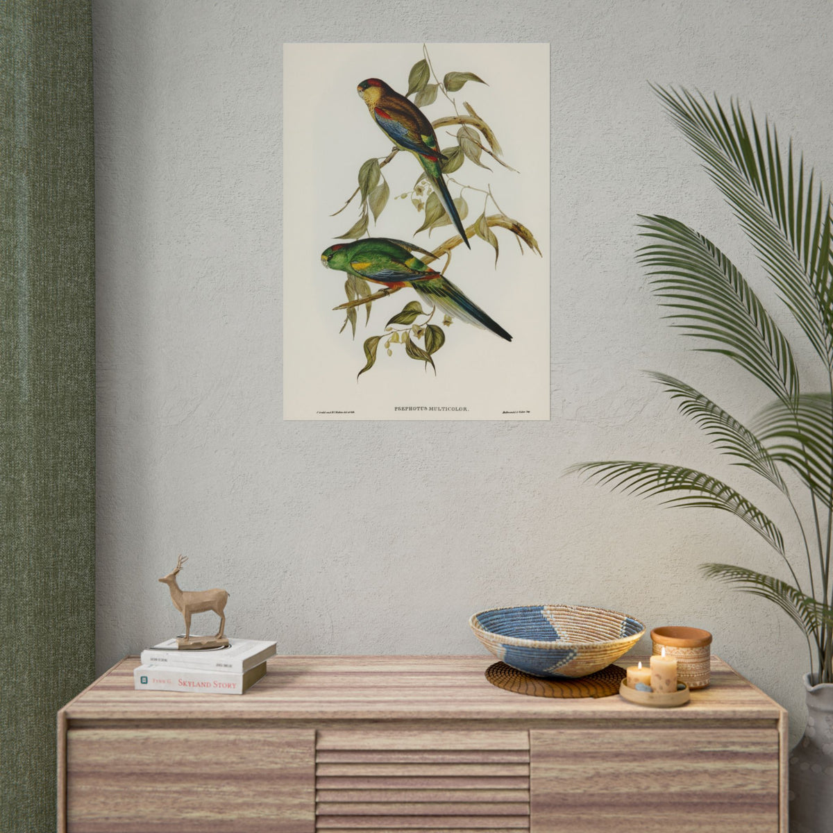 Parrot Botanical Poster — Vintage Ornithology Wall Art (Rolled Poster)