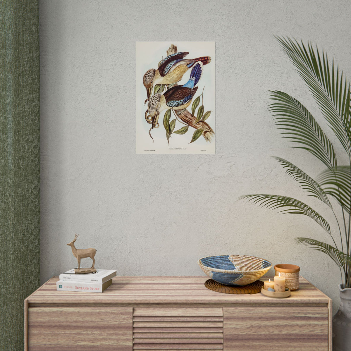 Vintage Botanical Bird Poster — Rolled Wall Art Print