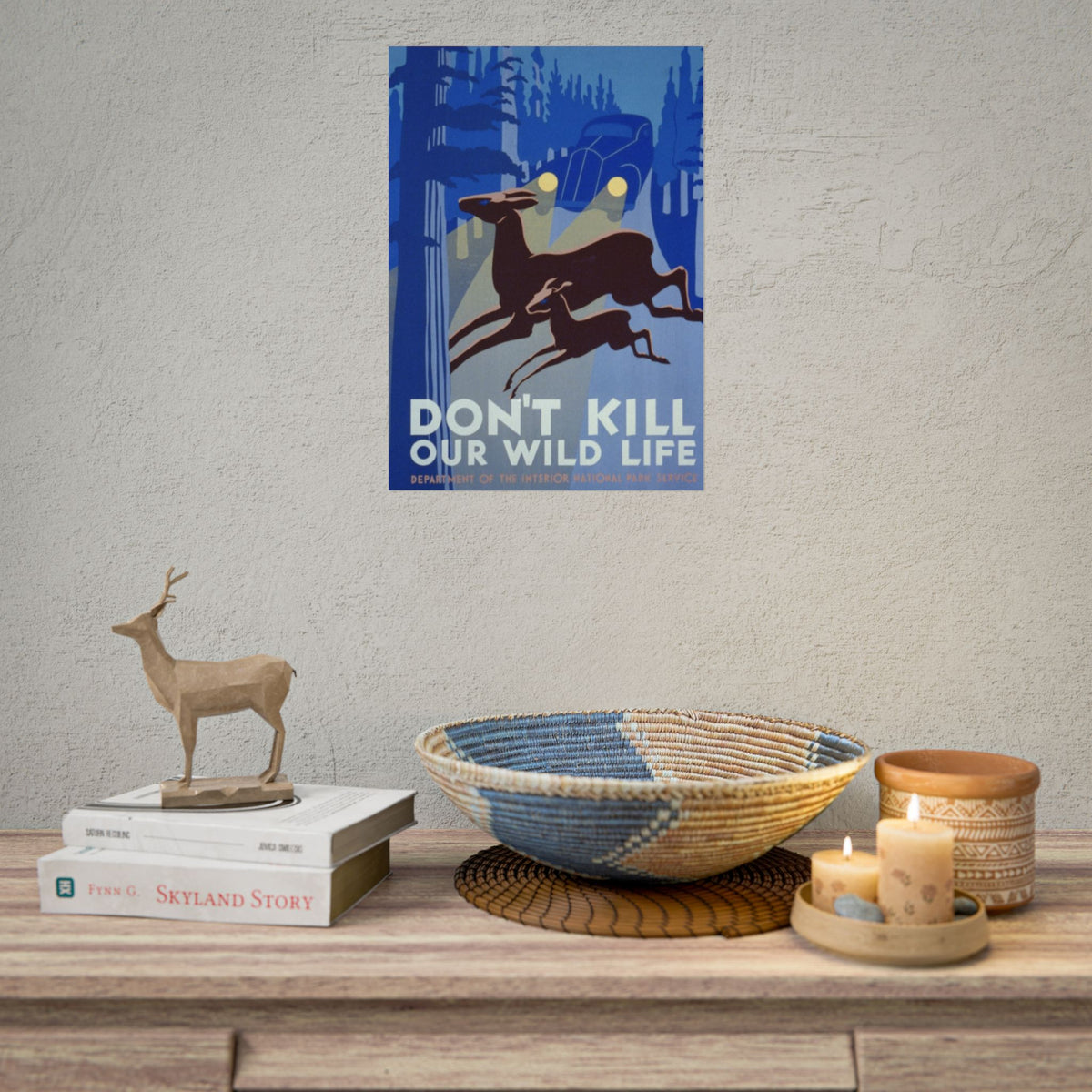 Vintage Wildlife Safety Poster — "Don't Kill Our Wild Life" Rolled Art Print