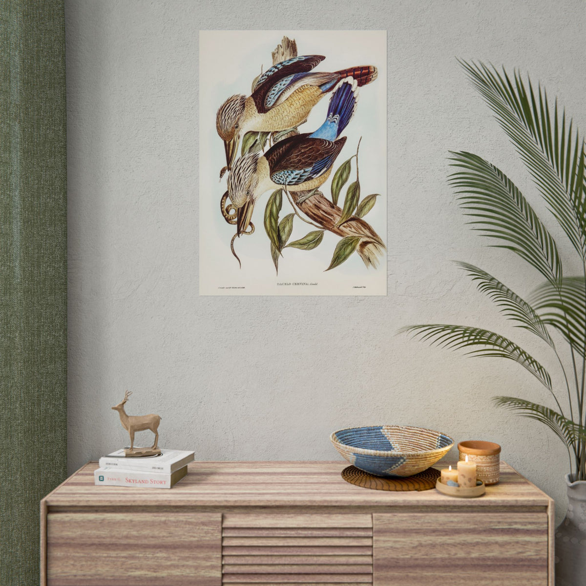 Vintage Botanical Bird Poster — Rolled Wall Art Print