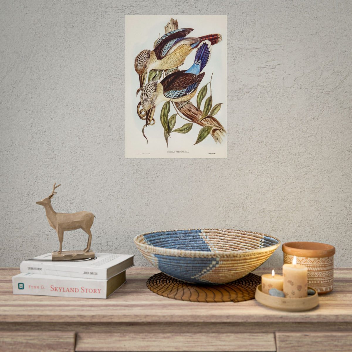 Vintage Botanical Bird Poster — Rolled Wall Art Print